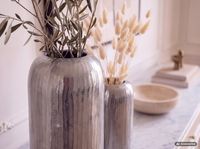 Vase 2er Set FineBuy Blumenvase Aluminium Zylinder Tischvase Rund Dekovase – Ansicht 7