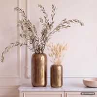 Vase 2er Set FineBuy Blumenvase Aluminium Zylinder Tischvase Rund Dekovase – Ansicht 1