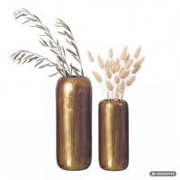 Vase 2er Set FineBuy Blumenvase Aluminium Zylinder Tischvase Rund Dekovase – Ansicht 6
