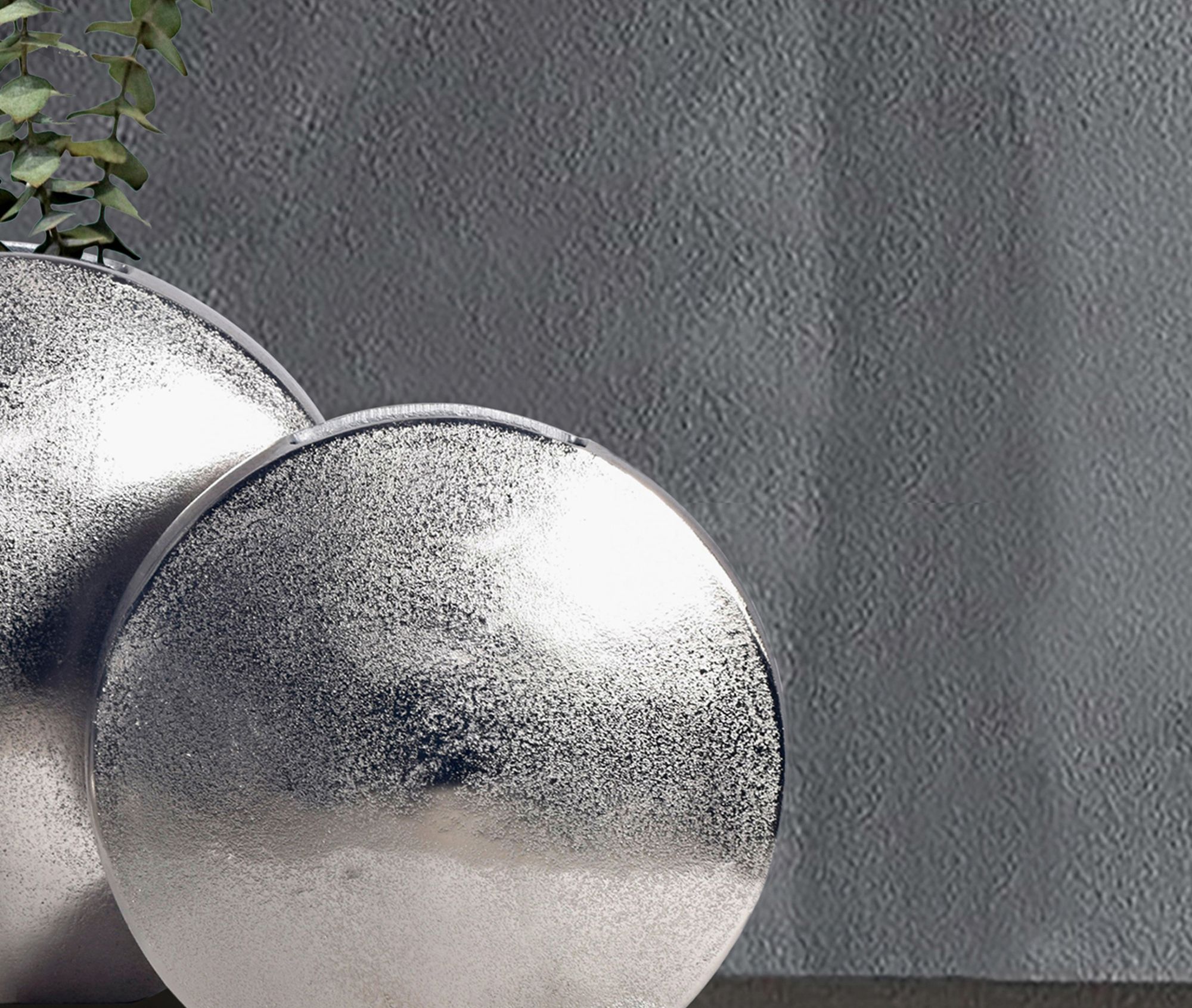 Vase 2er Set FineBuy Blumenvase Aluminium Tischvase Dekovase Modern Rund – Ansicht 4
