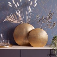 Vase 2er Set FineBuy Blumenvase Aluminium Tischvase Dekovase Modern Rund – Ansicht 1
