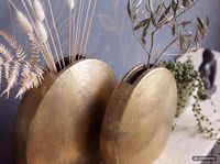 Vase 2er Set FineBuy Blumenvase Aluminium Tischvase Dekovase Modern Rund – Ansicht 4