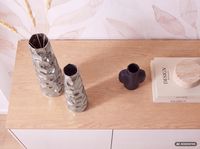 Vase 2er Set FineBuy Blumenvase Aluminium Tischvase Hammerschlag Dekovase Modern – Ansicht 5