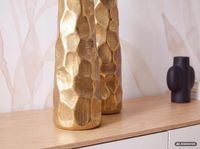 Vase 2er Set FineBuy Blumenvase Aluminium Tischvase Hammerschlag Dekovase Modern – Ansicht 5
