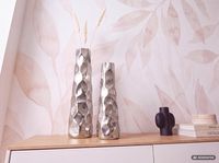Vase 2er Set FineBuy Blumenvase Aluminium Tischvase Hammerschlag Dekovase Modern – Ansicht 7