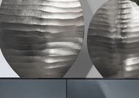 Vase 2er Set FineBuy Blumenvase Aluminium Tischvase Dekovase Rund Wellenmuster – Ansicht 5