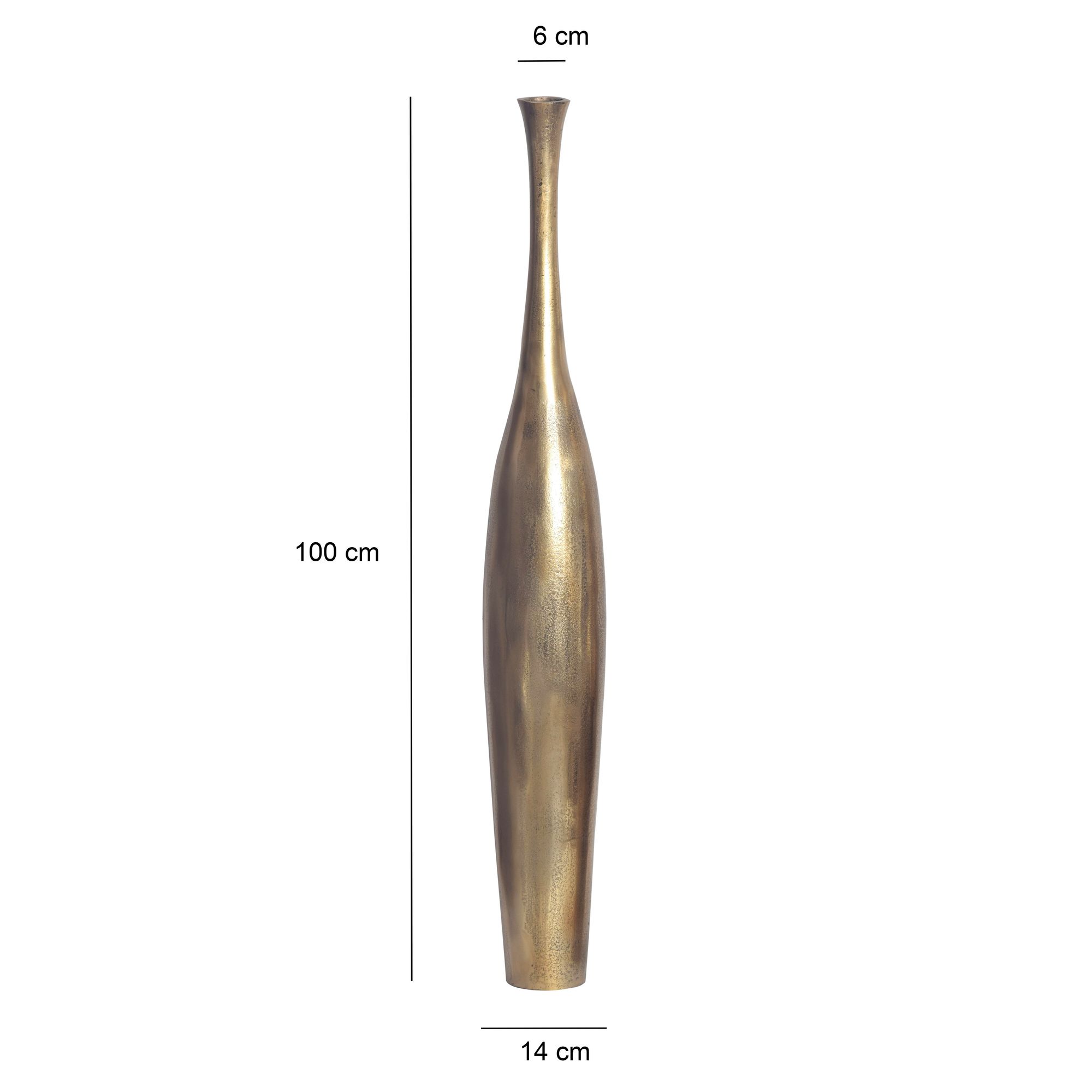 Vase FineBuy Aluminium Gold Blumenvase XXL Bodenvase Wohndeko Groß Alu Modern – Ansicht 3