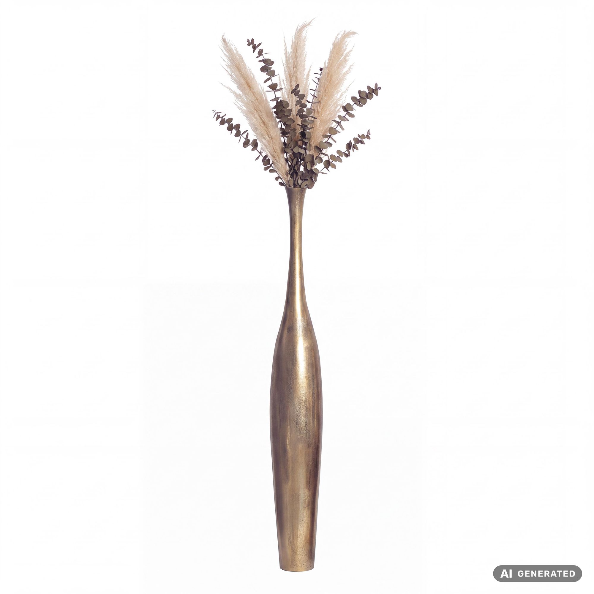 Vase FineBuy Aluminium Gold Blumenvase XXL Bodenvase Wohndeko Groß Alu Modern – Ansicht 6