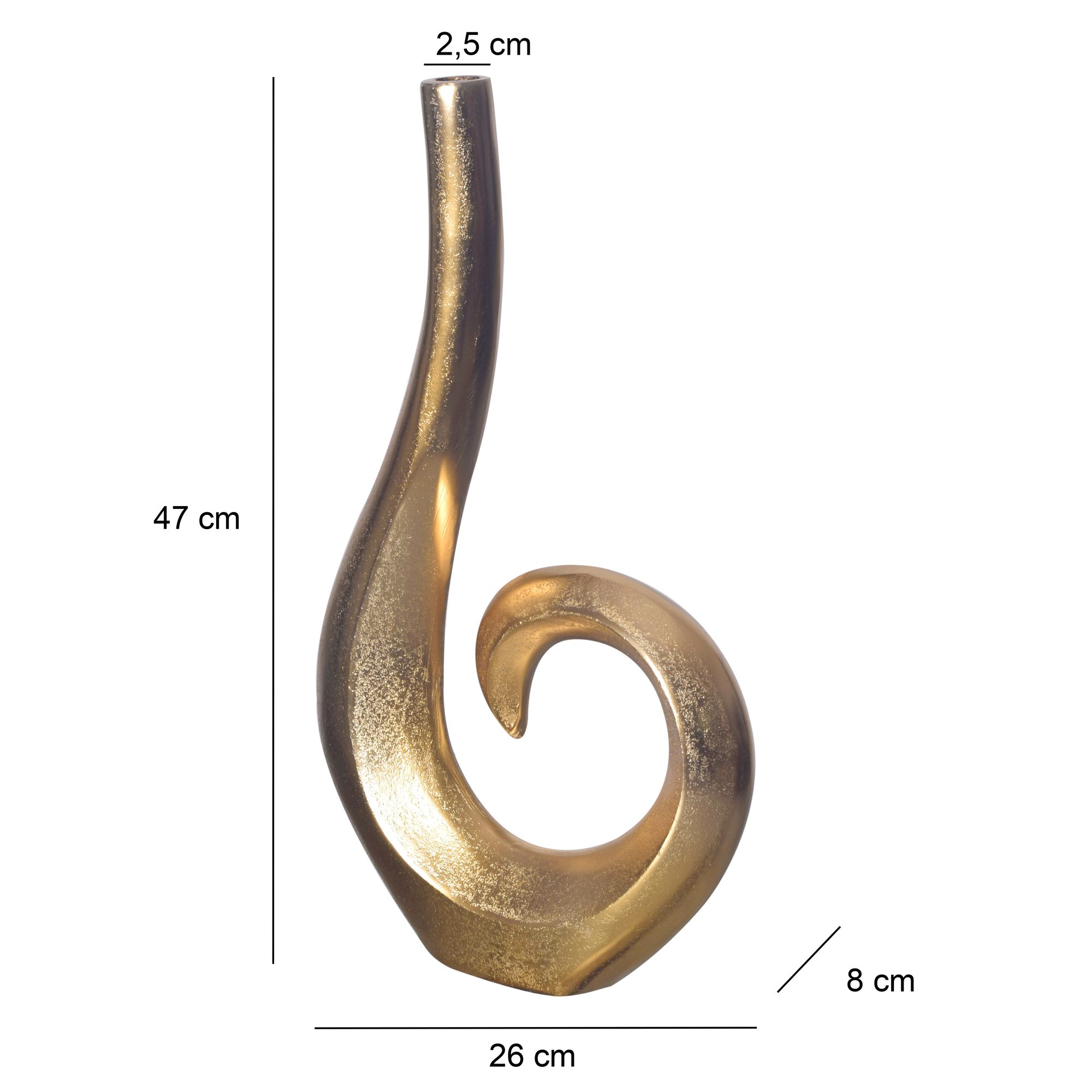 Vase FineBuy Blumenvase 47 cm Aluminium Spirale Tischvase Wohndeko Dekovase – Ansicht 3