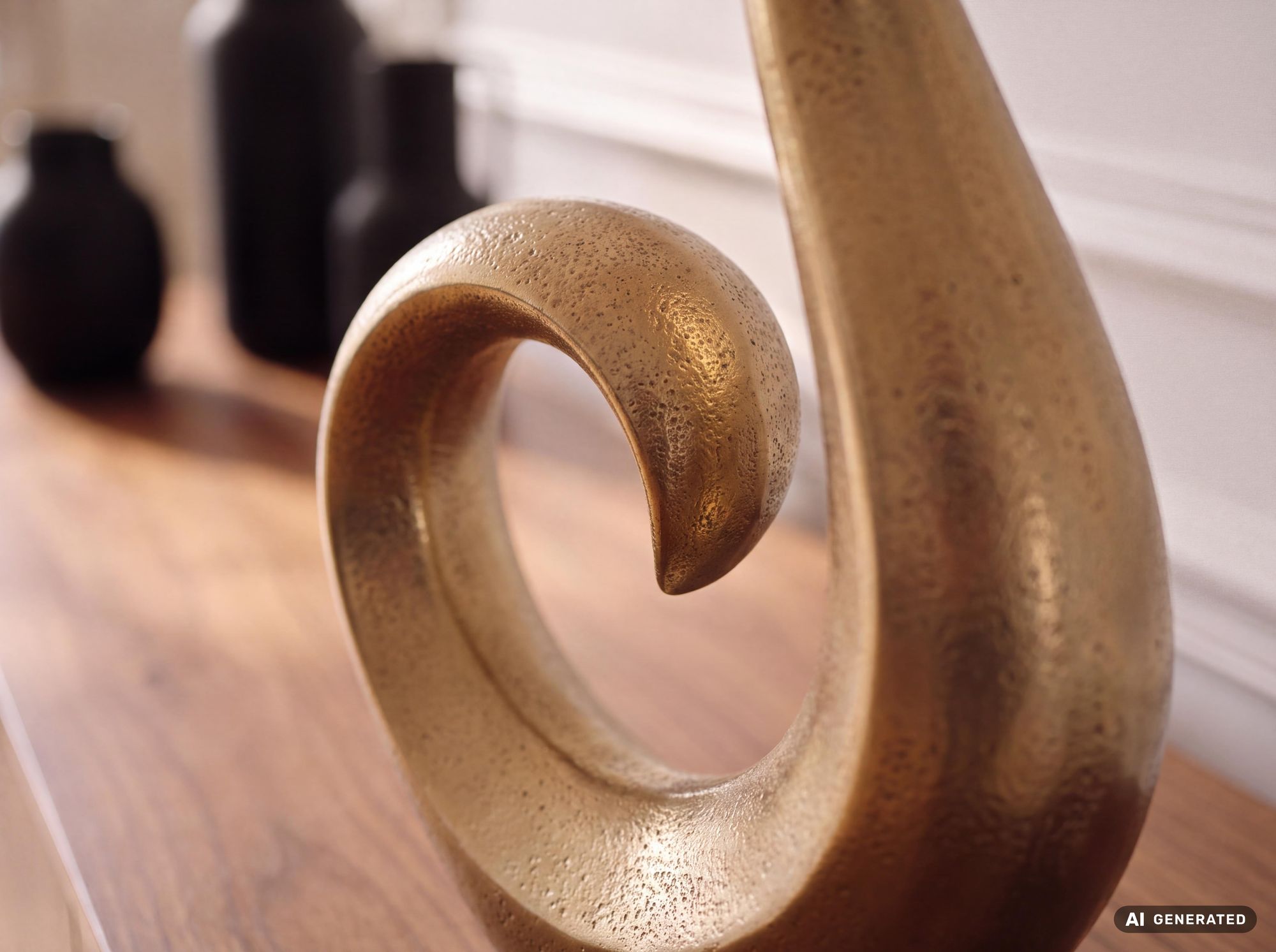 Vase FineBuy Blumenvase 47 cm Aluminium Spirale Tischvase Wohndeko Dekovase – Ansicht 4