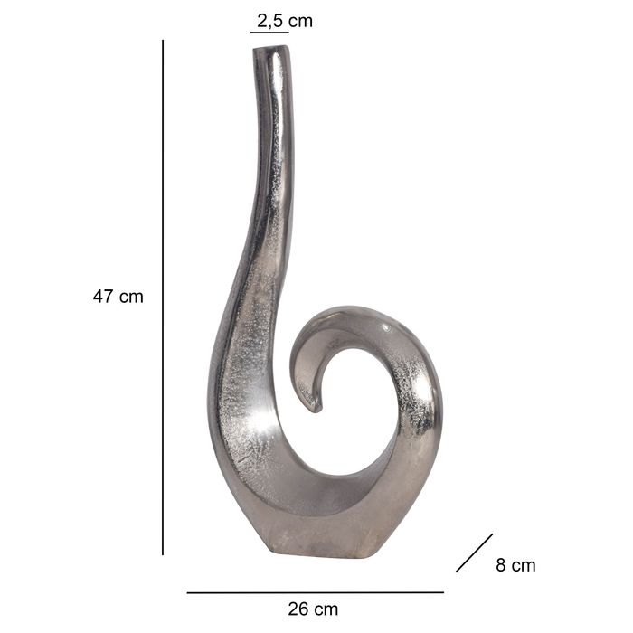 Vase FineBuy Blumenvase 47 cm Aluminium Spirale Tischvase Wohndeko Dekovase – Maßzeichnung