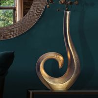 Vase FineBuy Blumenvase 47 cm Aluminium Spirale Tischvase Wohndeko Dekovase – Ansicht 1