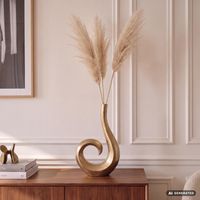 Vase FineBuy Blumenvase 47 cm Aluminium Spirale Tischvase Wohndeko Dekovase – Ansicht 1