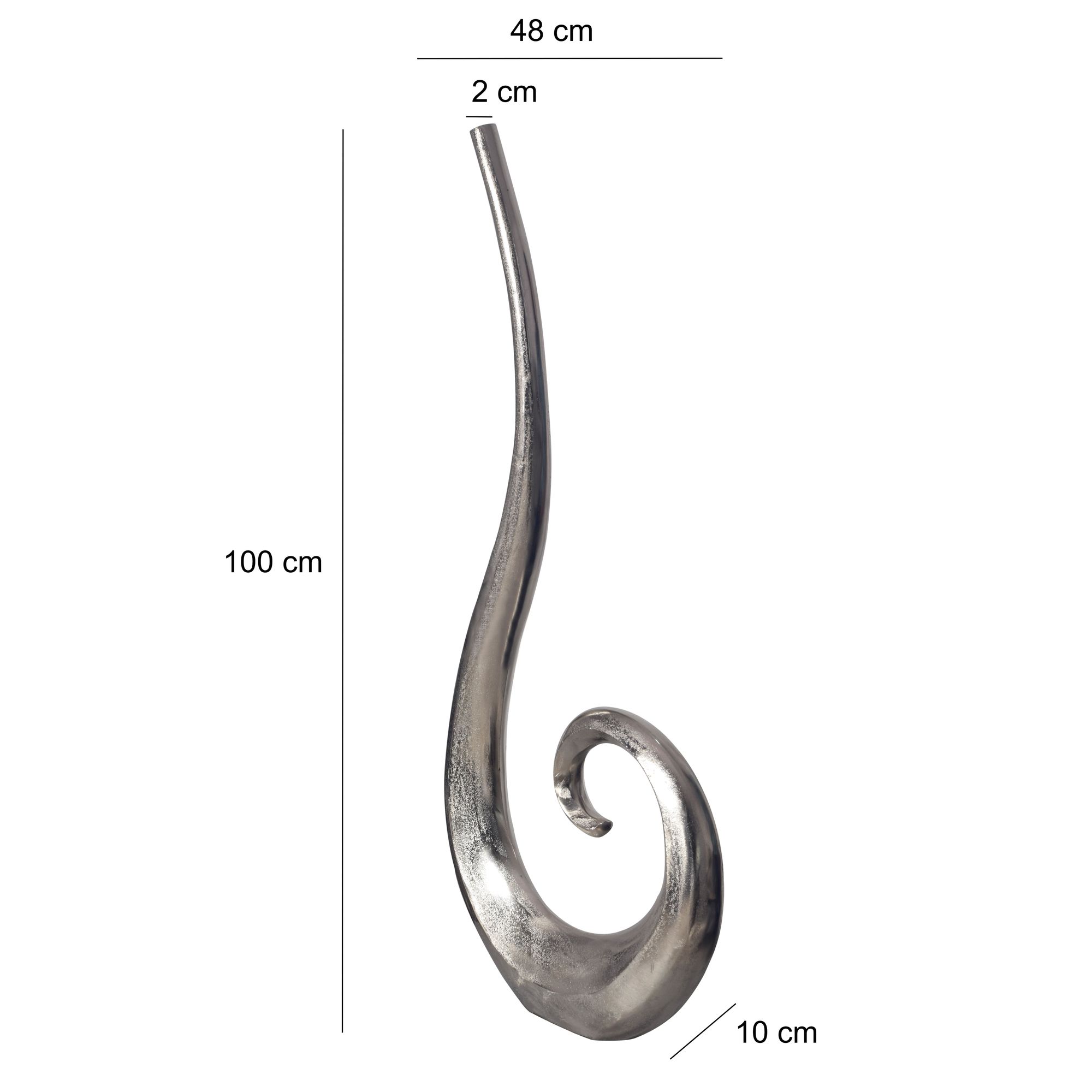 Vase 100 cm Aluminium Blumenvase Spirale Bodenvase Wohndeko Groß Dekovase Modern – Ansicht 3