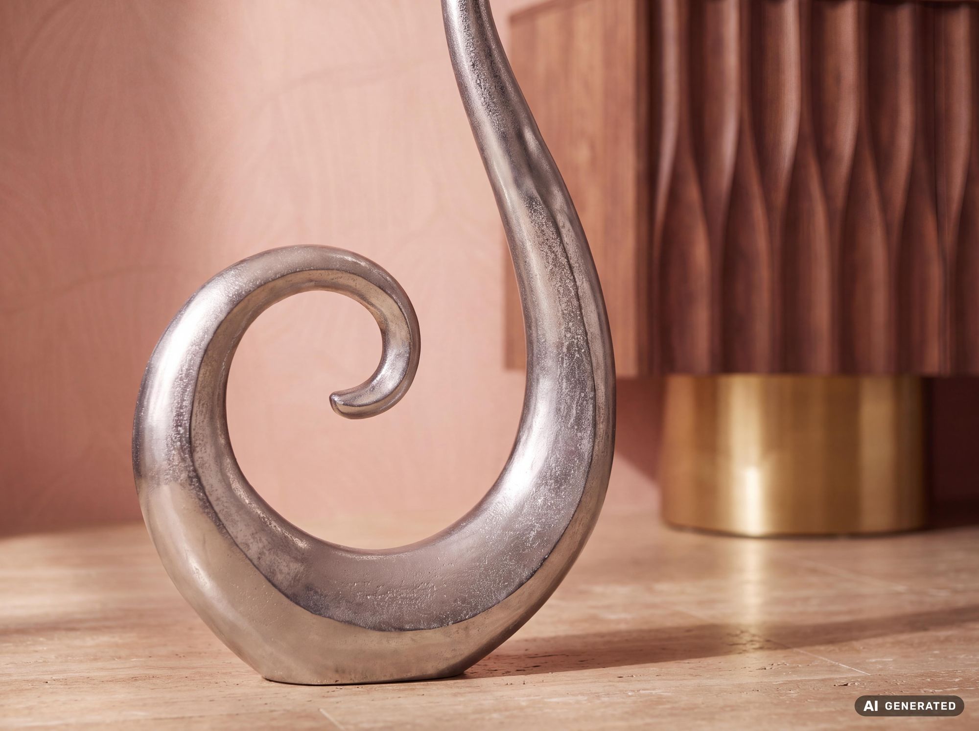 Vase 100 cm Aluminium Blumenvase Spirale Bodenvase Wohndeko Groß Dekovase Modern – Ansicht 4
