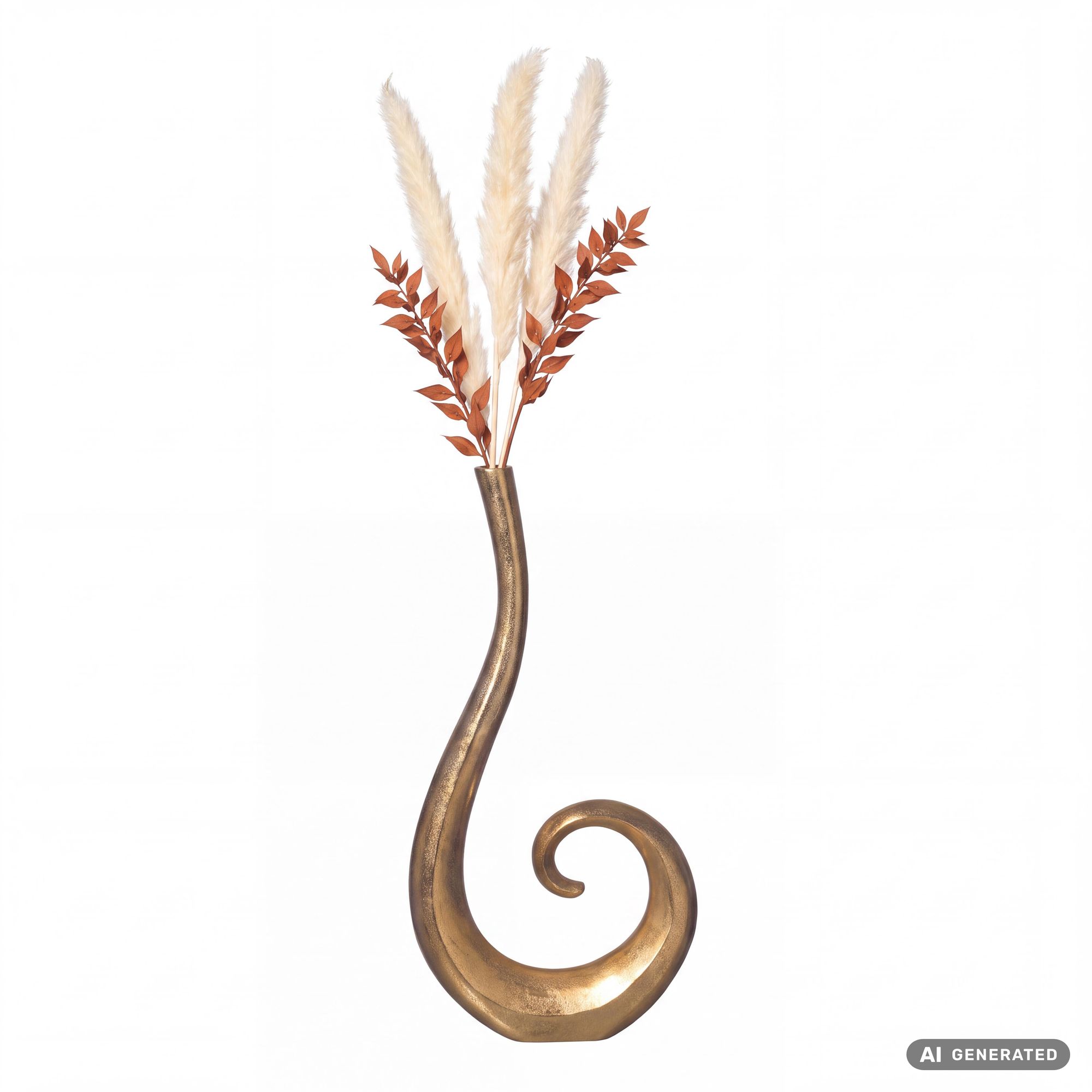 Vase 100 cm Aluminium Blumenvase Spirale Bodenvase Wohndeko Groß Dekovase Modern – Ansicht 6