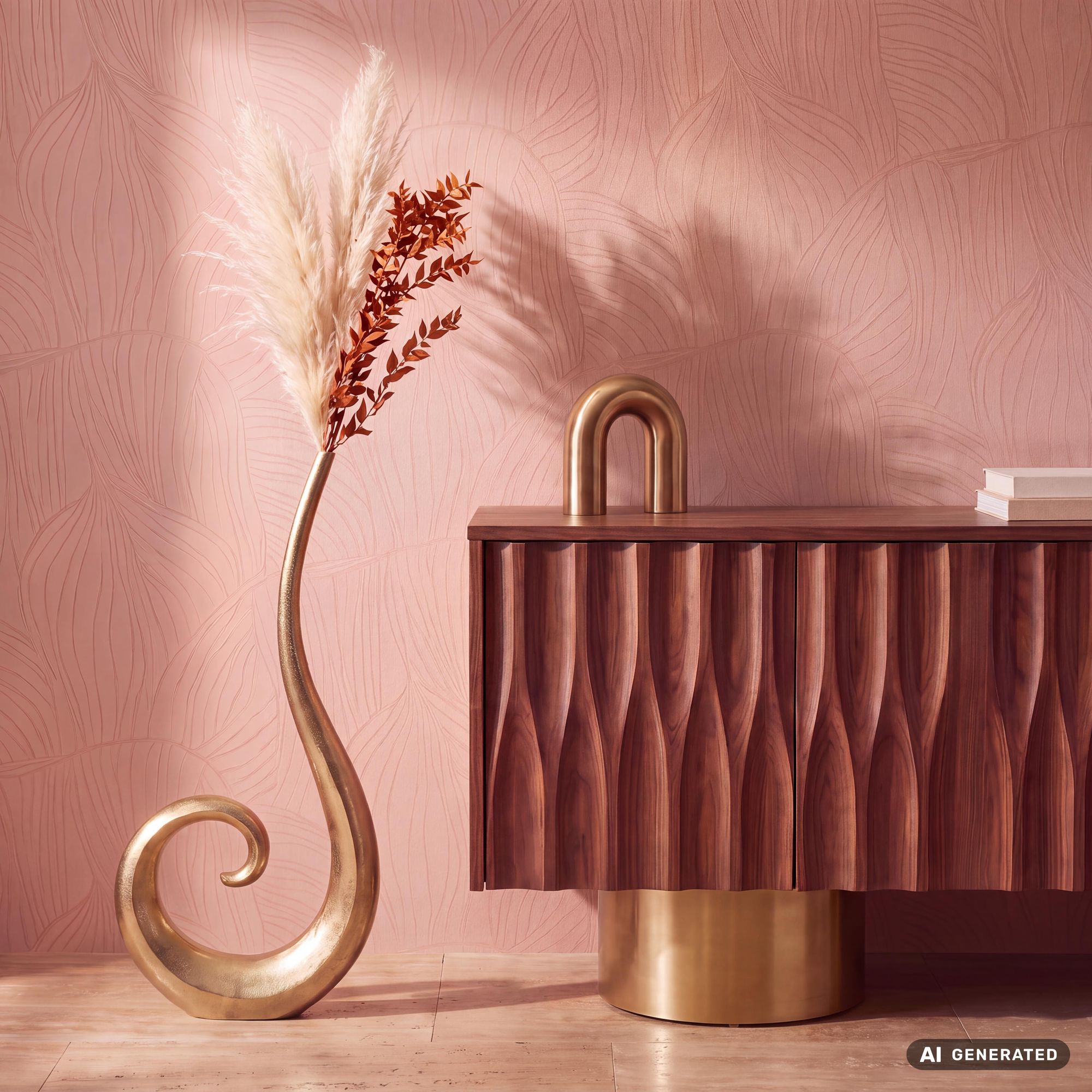 Vase 100 cm Aluminium Blumenvase Spirale Bodenvase Wohndeko Groß Dekovase Modern – Ansicht 1