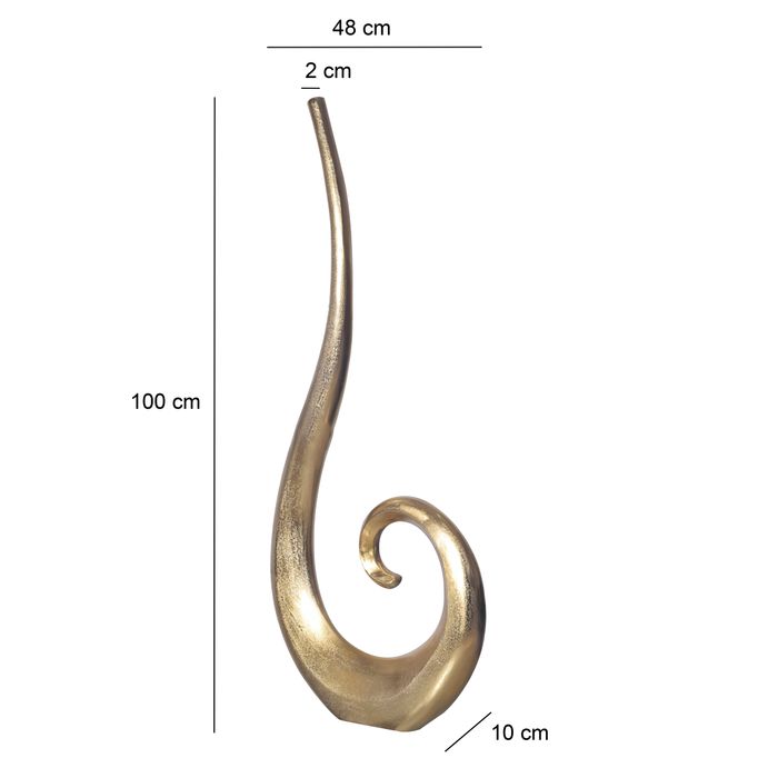 Vase 100 cm Aluminium Blumenvase Spirale Bodenvase Wohndeko Groß Dekovase Modern – Maßzeichnung