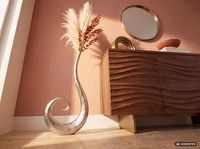 Vase 100 cm Aluminium Blumenvase Spirale Bodenvase Wohndeko Groß Dekovase Modern – Ansicht 2