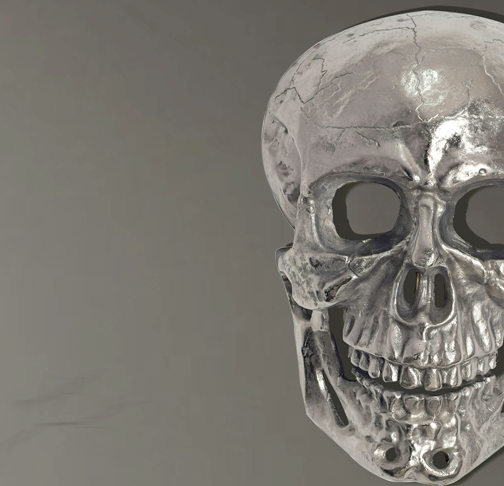 Wanddeko FineBuy Totenkopf 41 cm Aluminium Schädel Deko Dekoration Modern Skull – Ansicht 4