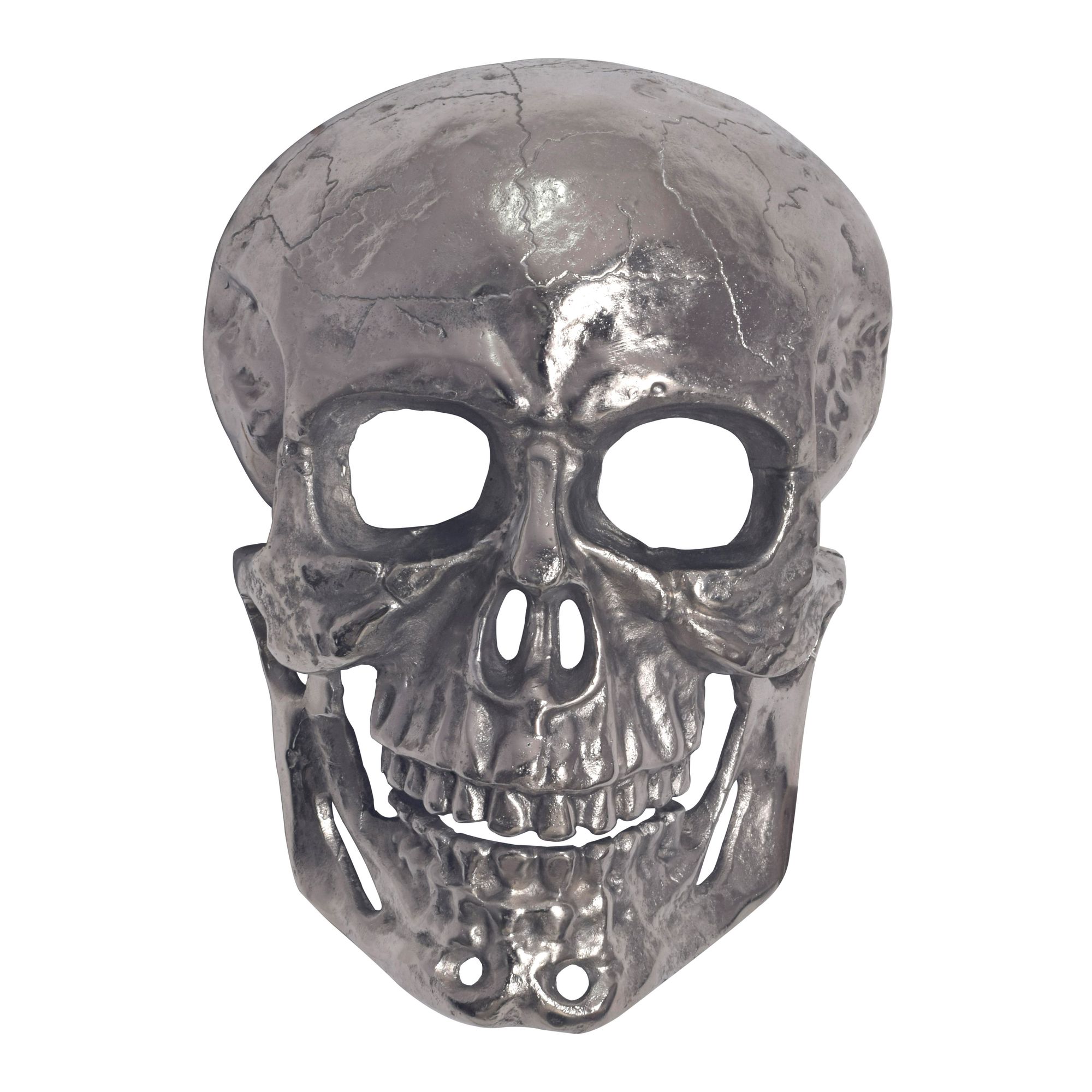 FineBuy Wanddeko Totenkopf Aluminium 41 cm Schädel Groß, Design Wanddekoration Metall Deko Alu Modern, Wohndeko Skull, Wandskulptur Dekoration Wohnaccessoire | Farbe: Gold