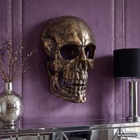 Wanddeko FineBuy Totenkopf 41 cm Aluminium Schädel Deko Dekoration Modern Skull – Ansicht 1