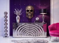 Wanddeko FineBuy Totenkopf 41 cm Aluminium Schädel Deko Dekoration Modern Skull – Ansicht 2