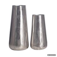 Vase 2er Set FineBuy Blumenvase Aluminium Silber Wohndeko Tischvase Modern Rund – Ansicht 6