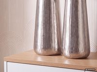 Vase 2er Set FineBuy Blumenvase Aluminium Silber Wohndeko Tischvase Modern Rund – Ansicht 8