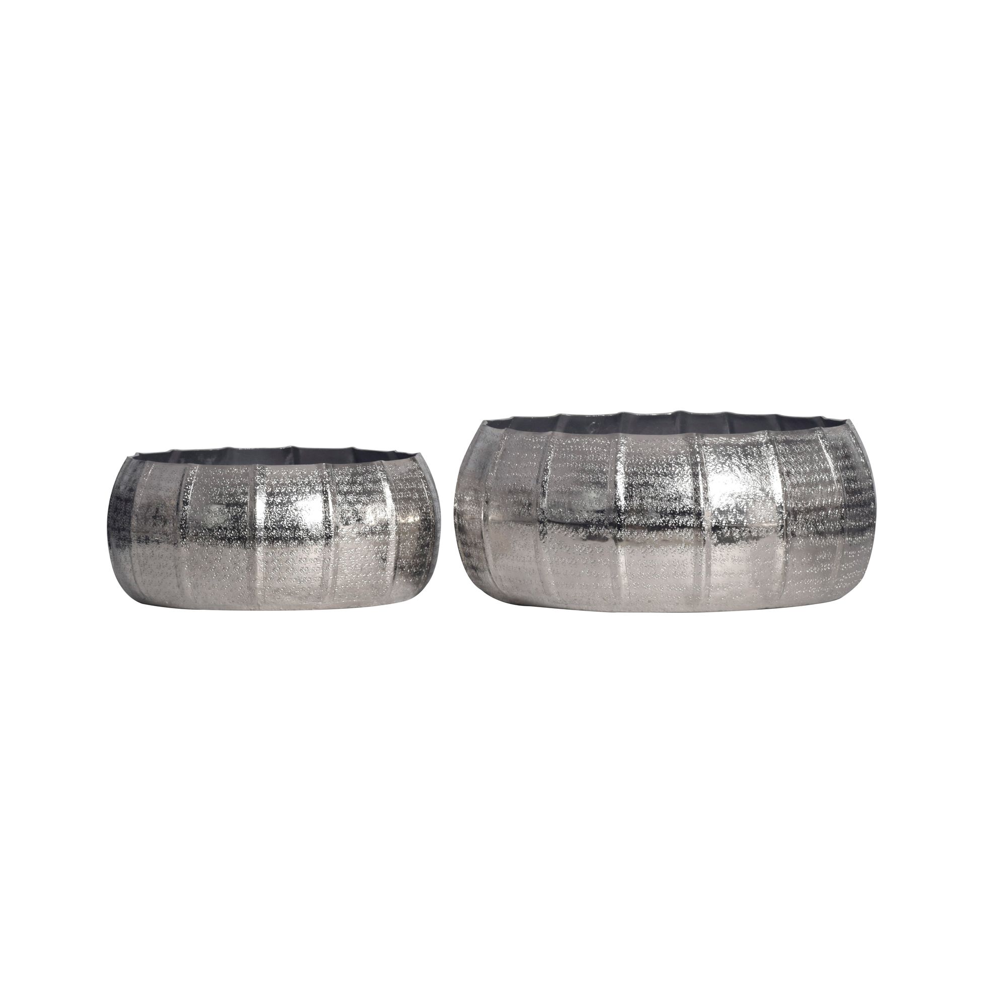 Pflanzgefäß 2er Set FineBuy Metall Schale Deko Blumentopf Rund Hammerschlag – Ansicht 7