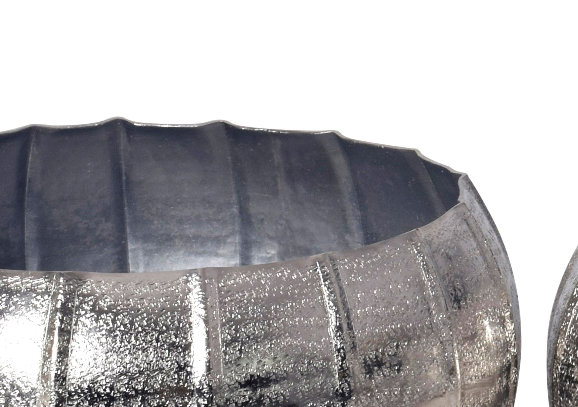 Pflanzgefäß 2er Set FineBuy Metall Schale Deko Blumentopf Rund Hammerschlag – Ansicht 5