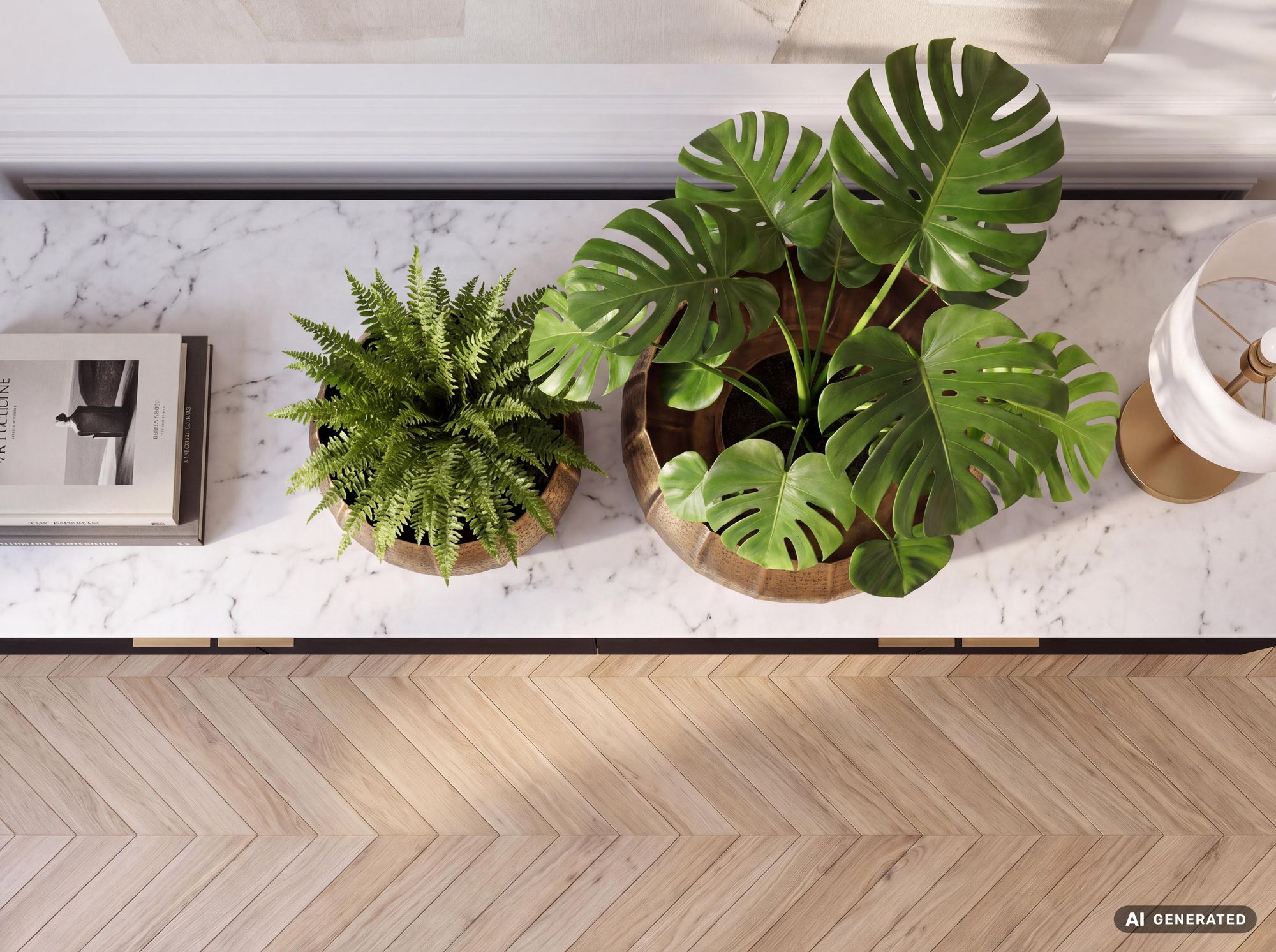 Pflanzgefäß 2er Set FineBuy Metall Schale Deko Blumentopf Rund Hammerschlag – Ansicht 5