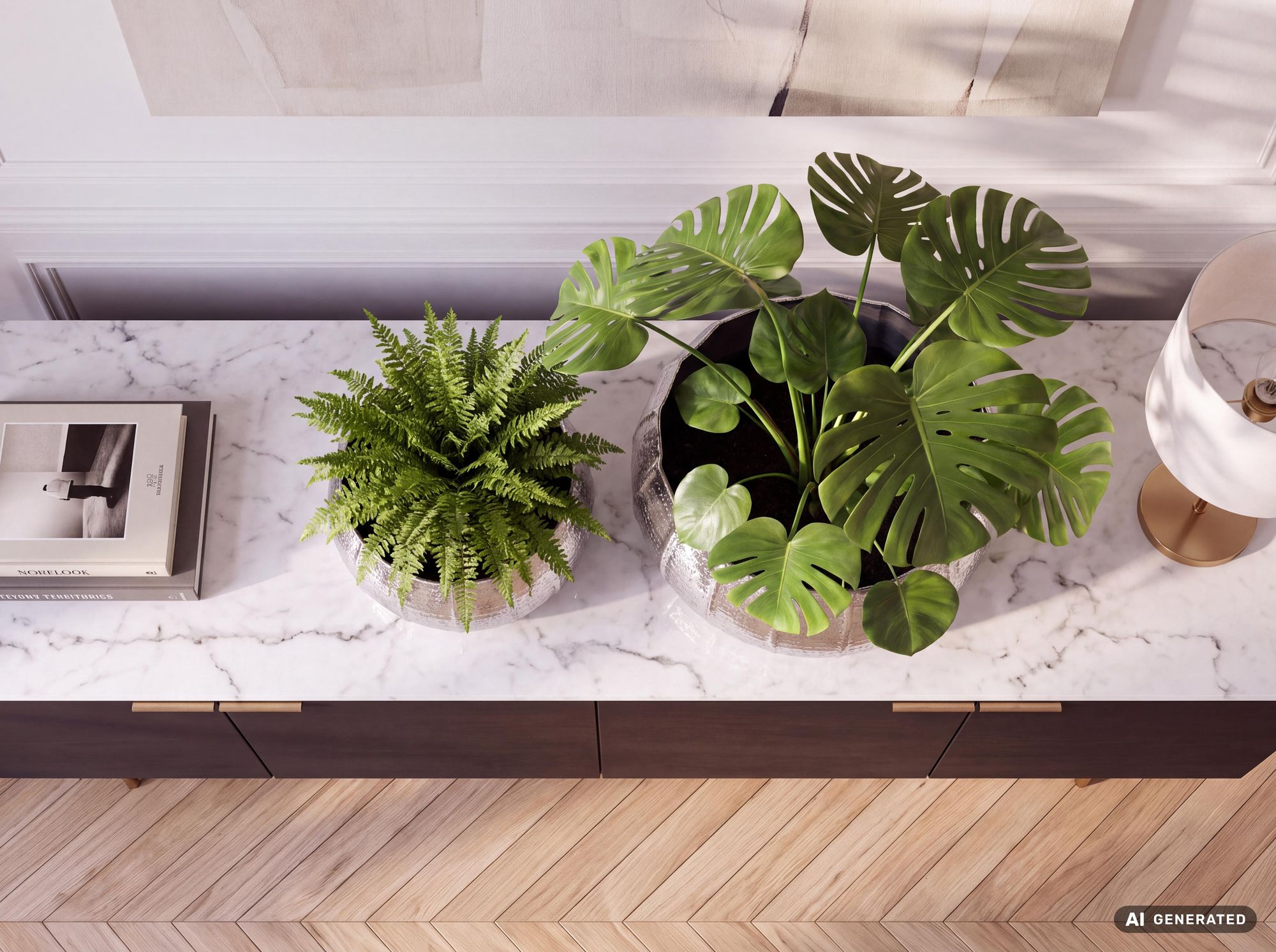 Pflanzgefäß 2er Set FineBuy Metall Schale Deko Blumentopf Rund Hammerschlag – Ansicht 5