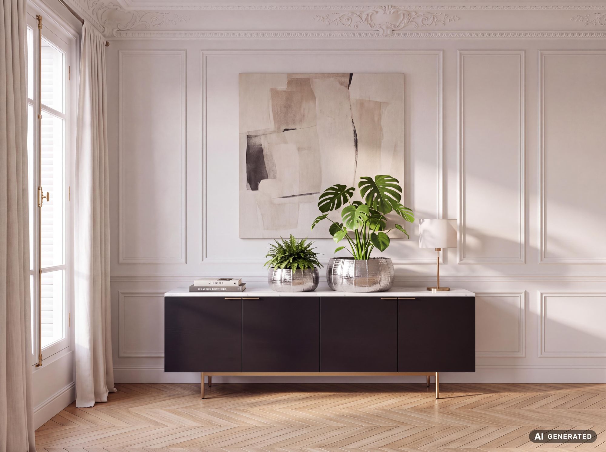 Pflanzgefäß 2er Set FineBuy Metall Schale Deko Blumentopf Rund Hammerschlag – Ansicht 2