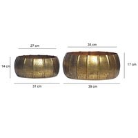 Pflanzgefäß 2er Set FineBuy Metall Schale Deko Blumentopf Rund Hammerschlag – Ansicht 3