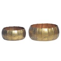 Pflanzgefäß 2er Set FineBuy Metall Schale Deko Blumentopf Rund Hammerschlag – Ansicht 6