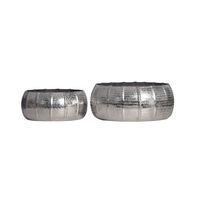 Pflanzgefäß 2er Set FineBuy Metall Schale Deko Blumentopf Rund Hammerschlag – Ansicht 7