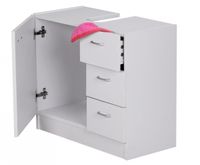 FineBuy Bad Waschbecken Unterschrank 54 x 63 x 30 cm 1 Tür 3 Schubladen weiß – Ansicht 5