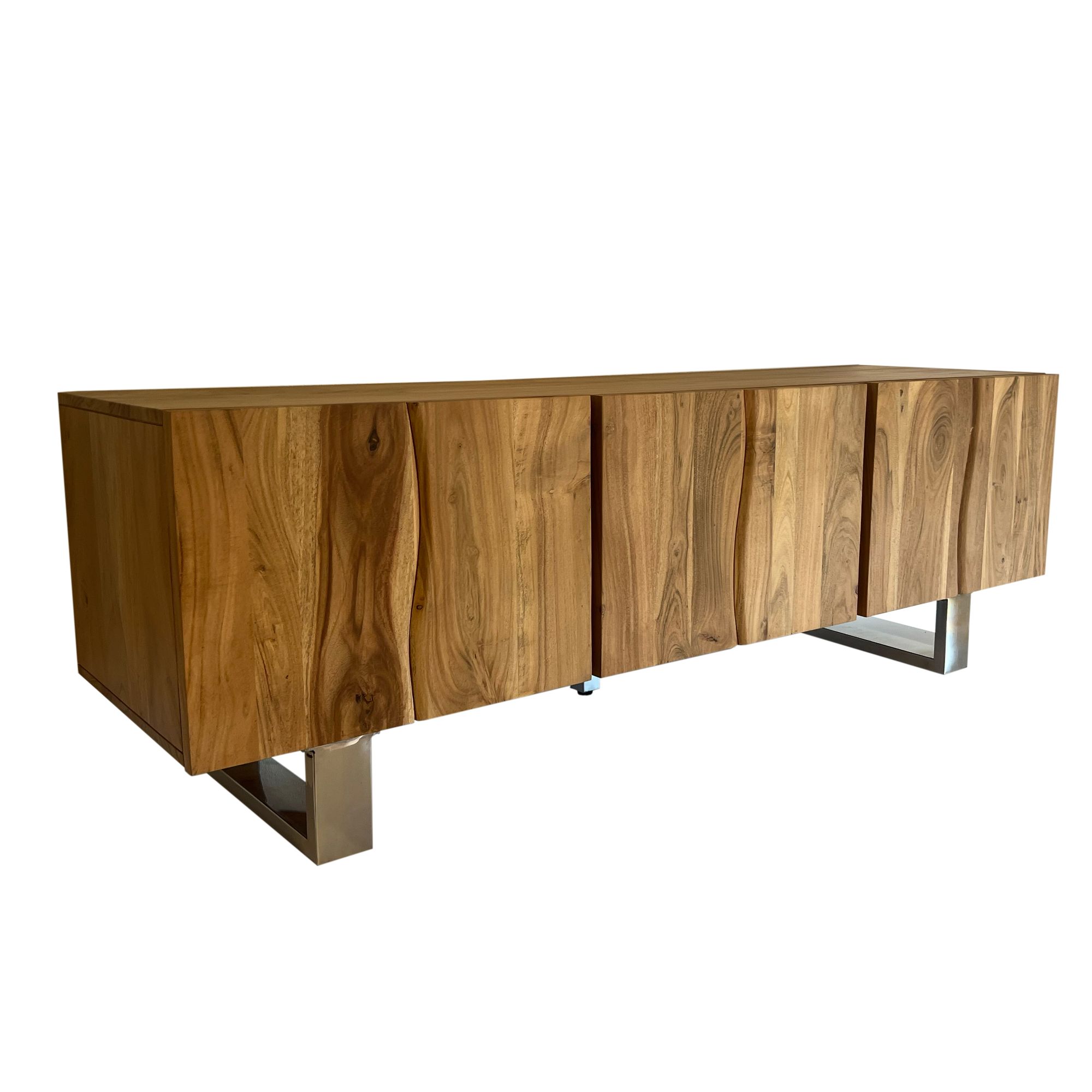 TV Schrank FineBuy Lowboard 160 cm Holz Massiv Fernsehkommode Fernsehschrank – Ansicht 6