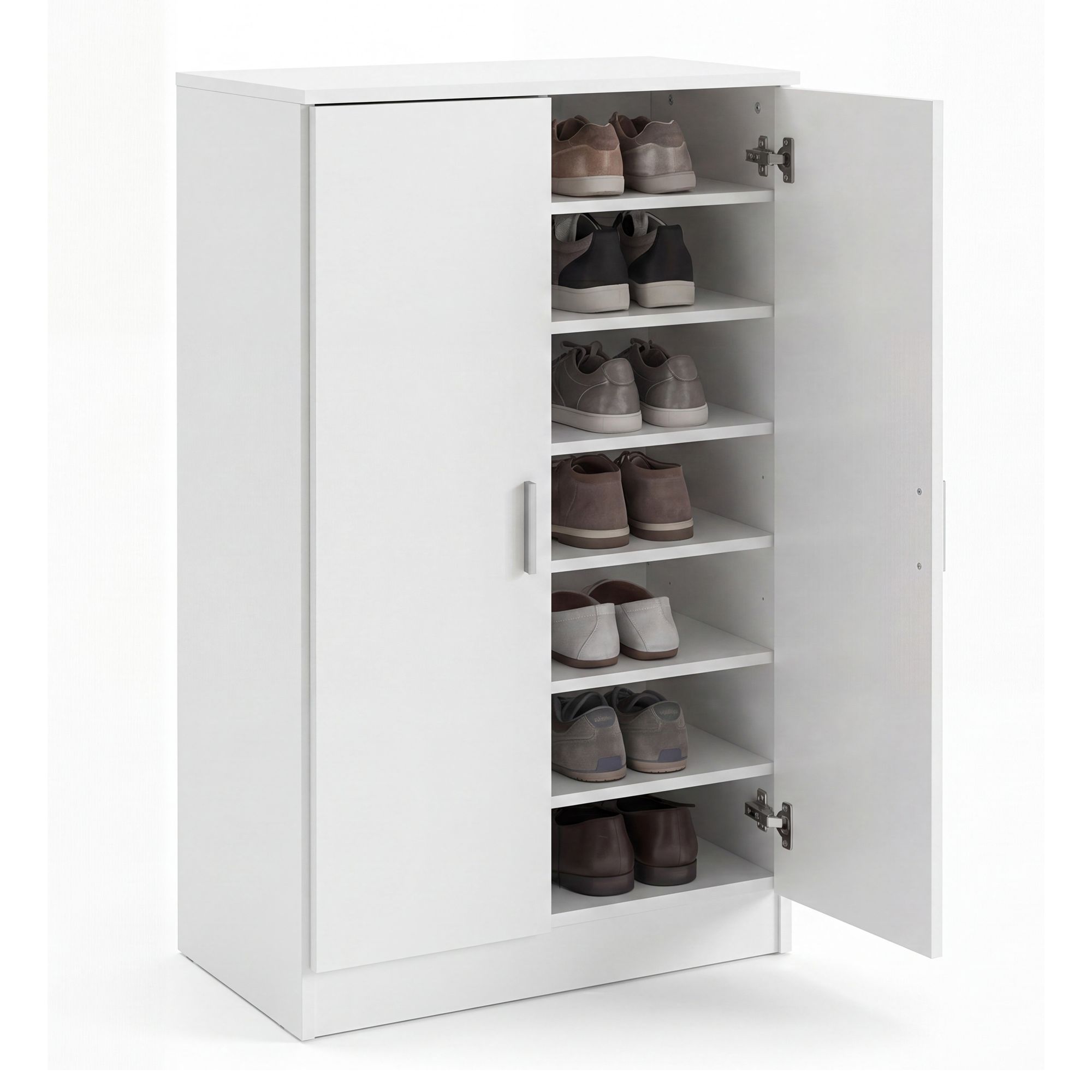 Schuhschrank FineBuy Flurschrank Flurmöbel Holz Weiß Schuhkommode Schuhregal – Ansicht 6