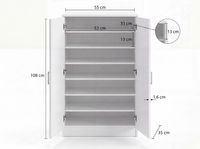 Schuhschrank FineBuy Flurschrank Flurmöbel Holz Weiß Schuhkommode Schuhregal – Ansicht 3