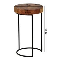 Beistelltisch FineBuy Anstelltisch Massivholz Sheesham Wohnzimmertisch 28 cm – Ansicht 3