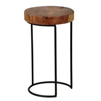 Beistelltisch FineBuy Anstelltisch Massivholz Sheesham Wohnzimmertisch 28 cm – Ansicht 6