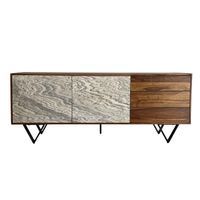 Sideboard FineBuy 175 cm Anrichte Massivholz Steinoptik Kommode Türen Schubladen – Ansicht 5
