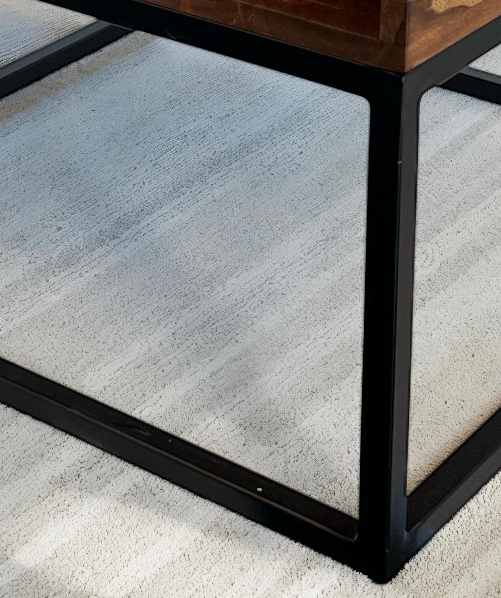 Couchtisch FineBuy Sofatisch Holz Massiv 60 cm Wohnzimmertisch Quadratisch – Ansicht 5