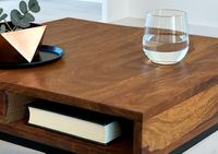 Couchtisch FineBuy Sofatisch Holz Massiv 60 cm Wohnzimmertisch Quadratisch – Ansicht 4