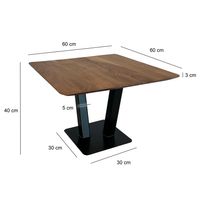 FineBuy Couchtisch quadratisch 60 cm Akazie Massivholz Moderner Wohnzimmertisch – Ansicht 3