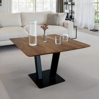 FineBuy Couchtisch quadratisch 60 cm Akazie Massivholz Moderner Wohnzimmertisch – Ansicht 1