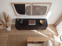 Sideboard FineBuy Anrichte 160 cm Massivholz Schwarz Kommode Türen Schubladen – Ansicht 4