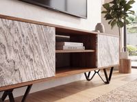 TV Schrank FineBuy Lowboard 150 cm Holz Massiv Fernsehkommode Fernsehschrank – Ansicht 4